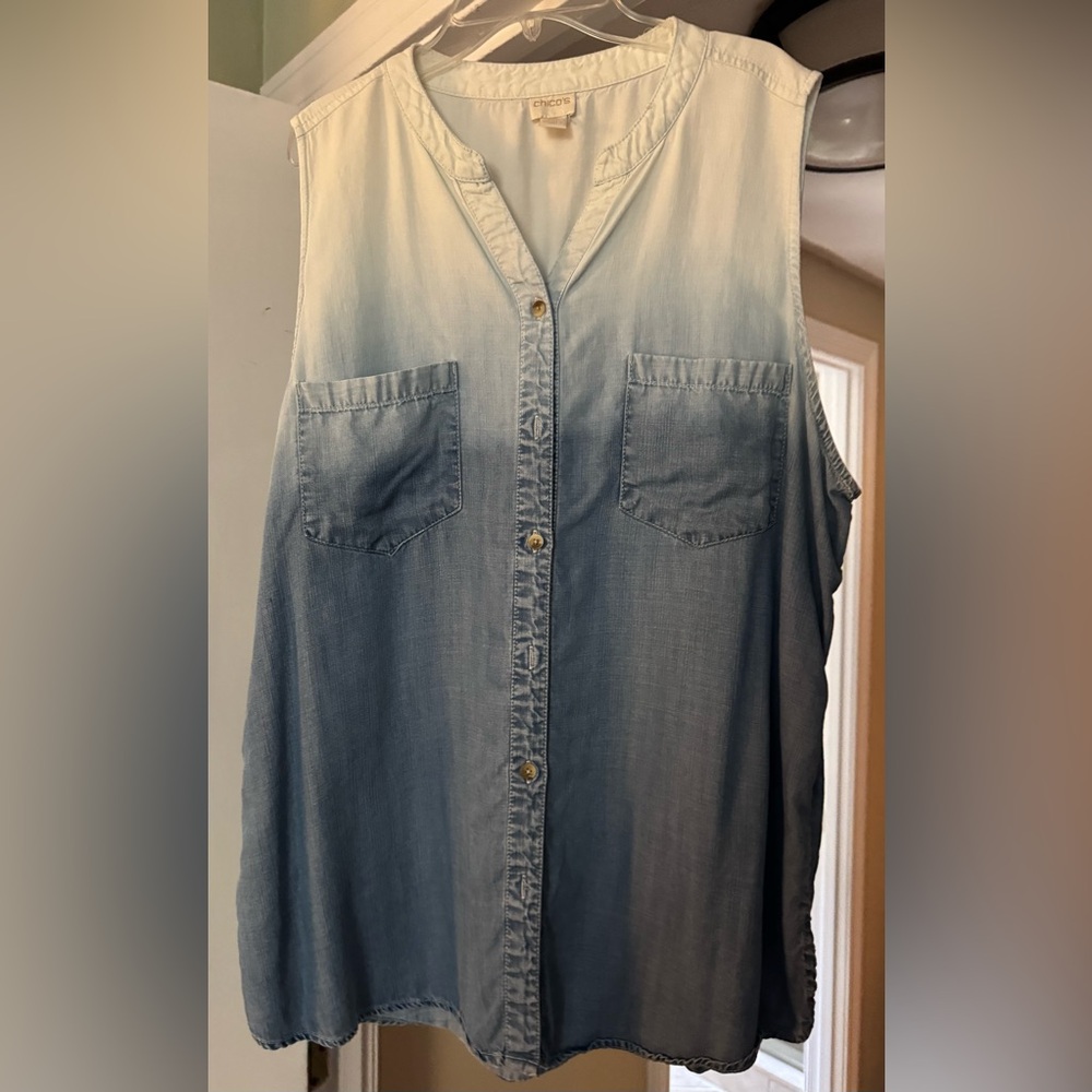 Chico's Chambray Ombré Sleeveless Top